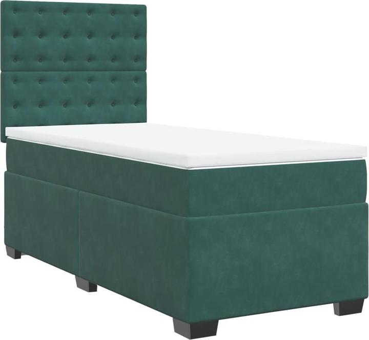Immagine prodotto VidaXL Letto a molle Letto imbottito con materasso verde scuro 140x200cm in velluto (140 x 200 cm, 140 x 200 cm)