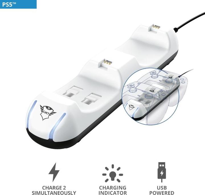 Produktbild Trust Controller Ladestation GXT 251 Duo für PS5 (PS5)