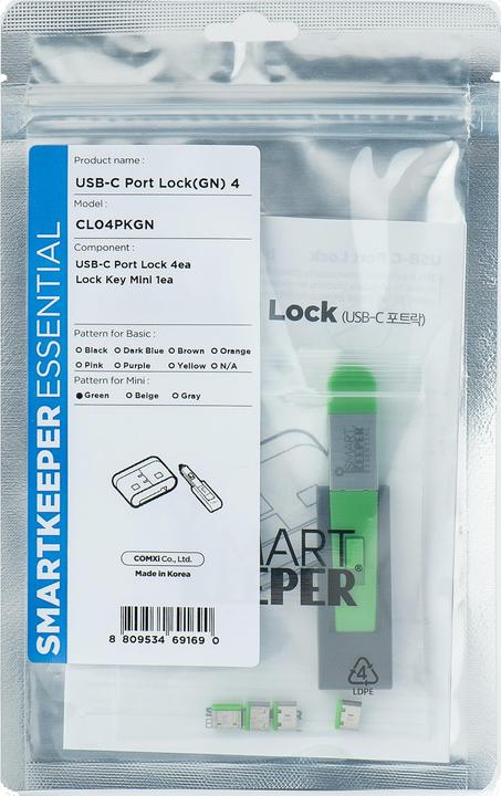 Actual product image Smart Keeper 4 x USB C port locks with 1 x mini type key