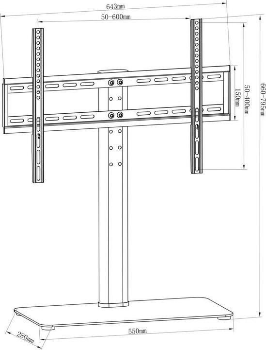 Actual product image myWall HP2-2 B (Various, Tv stand, 65", 40 kg)