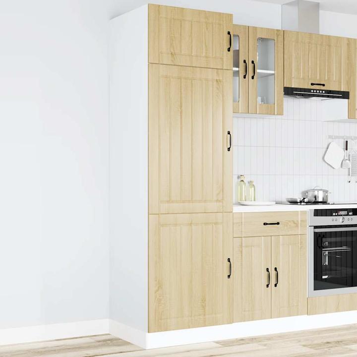 Image du produit VidaXL Armoire de cuisine Lucca Chêne Sonoma Matériau dérivé du bois armoire de cuisine haute (60 x 57 x 207 cm)