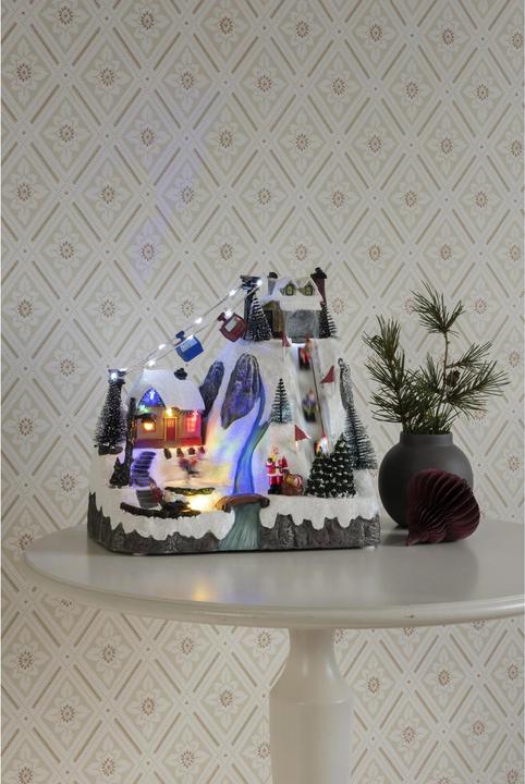 Produktbild Konstsmide LED-Figur Skipiste mit Musik, 28 cm, Mehrfarbig