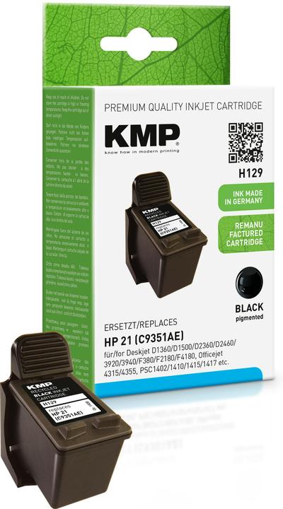 Actual product image KMP H129 Ink Cartridge Compatible with HP C 9351 AE (FC)