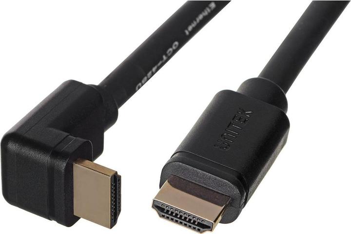 Actual product image Unitek Y-C1002 HDMI 2.0 90° 4K60HZ 3M Cable Black (3 m, HDMI)