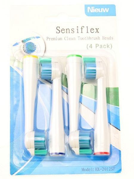 Actual product image Hermex Pack of 4 brushes compatible for Philips Sensiflex HX2012 HX1600 HX2012/30 (4 x)