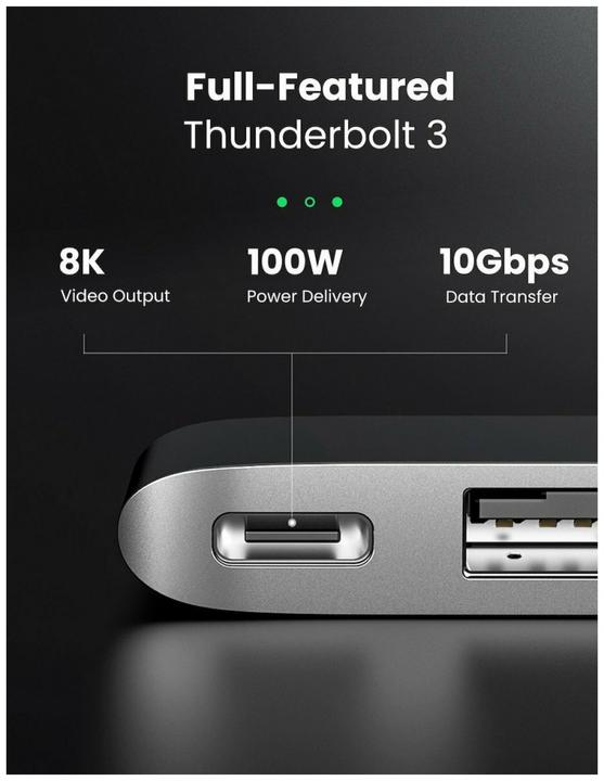 Actual product image Ugreen 6-in-2 (USB-C, 6 Ports)