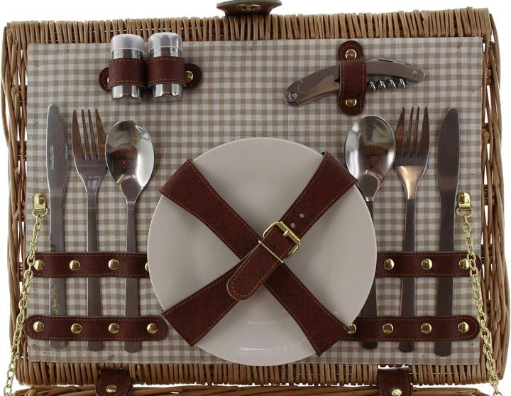 Immagine prodotto Frank Flechtwaren Cestino da picnic duo 16 pezzi di stoviglie per 2 persone