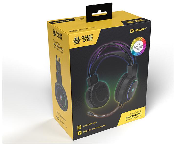 Actual product image Tracer Gaming Ακουστικά GZ X1 με RGB LED φωτισμό,Εύκαμπτο μικρόφωνο,USB,Ρυθμιστή έντασης - SLU47523