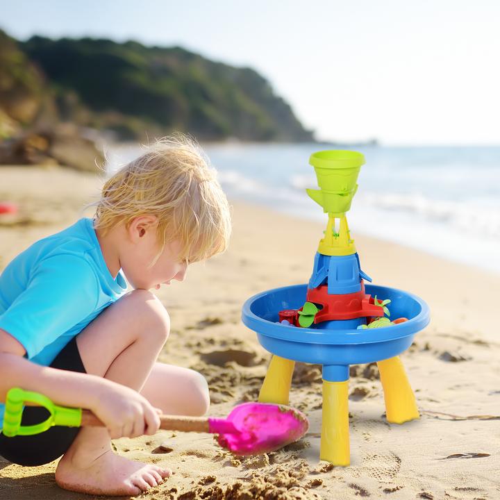 Produktbild Homcom Kinder Sandkastentisch mit 21-tlg. Zubehör