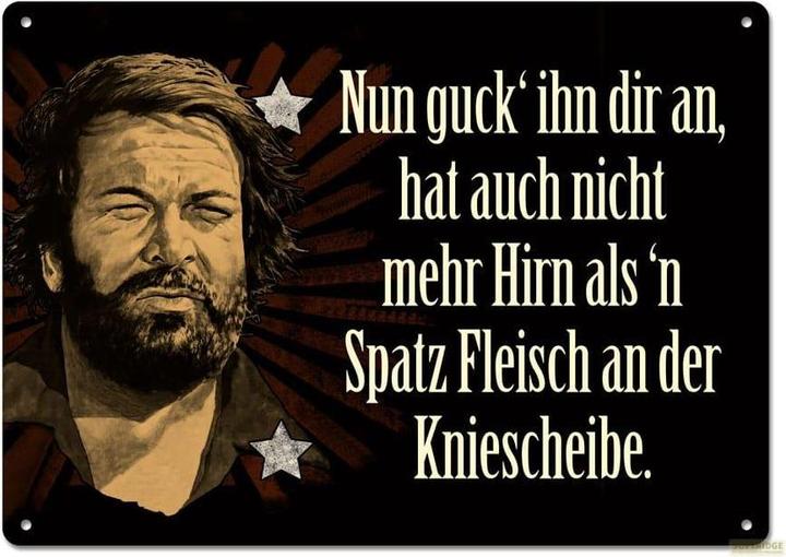Blechschild Nun guck ihn dir an (10.5 x 14.8 cm)