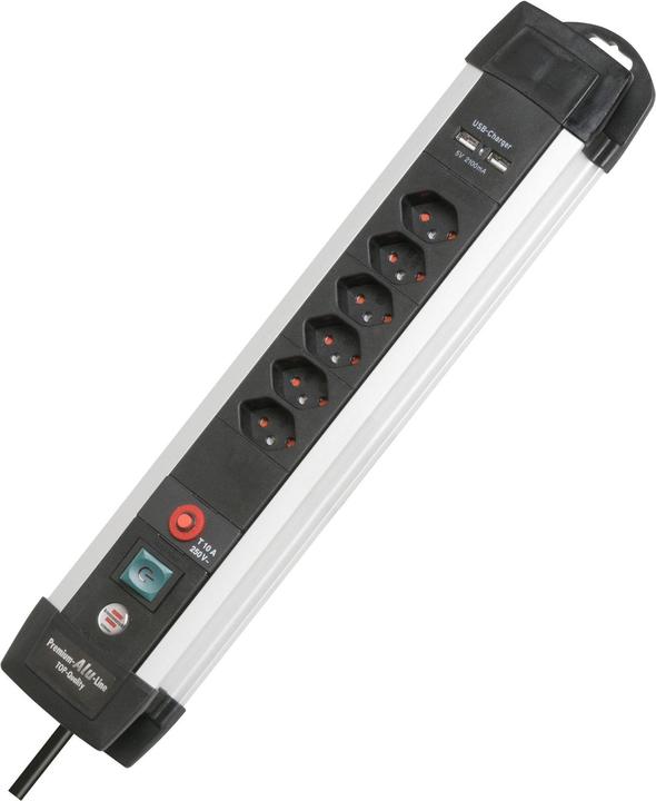 Produktbild Brennenstuhl Premium-Alu-Line (6 x, Typ 13, USB-A, 3 m)