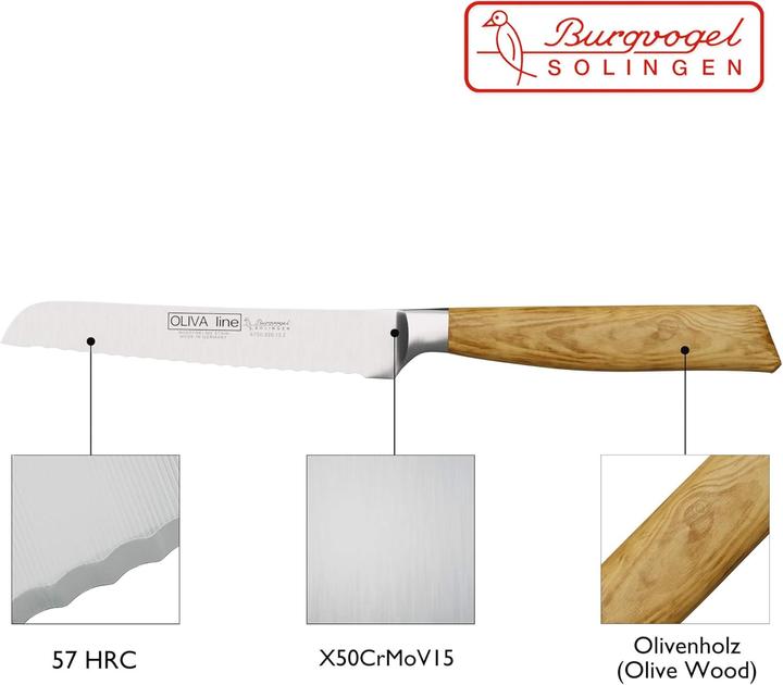 Actual product image Burgvogel Solingen Oliva bread roll knife (13 cm)