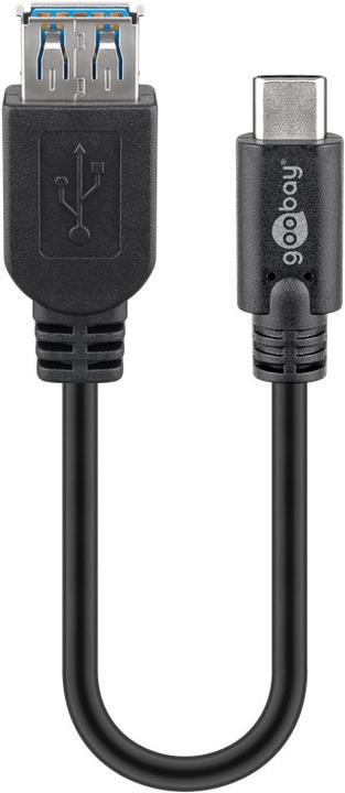 Produktbild Goobay USB 3.0 SuperSpeed Kabel > USB-C™, Schwarz, 0.2 m (0.20 m, USB 3.2 Gen 1)