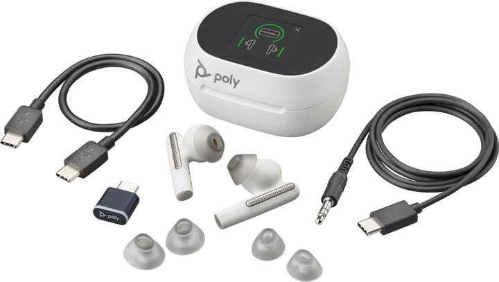 Produktbild Poly Voyager Free 60+ UC M White Sand Earbuds (ANC, 8 h, Kabellos)