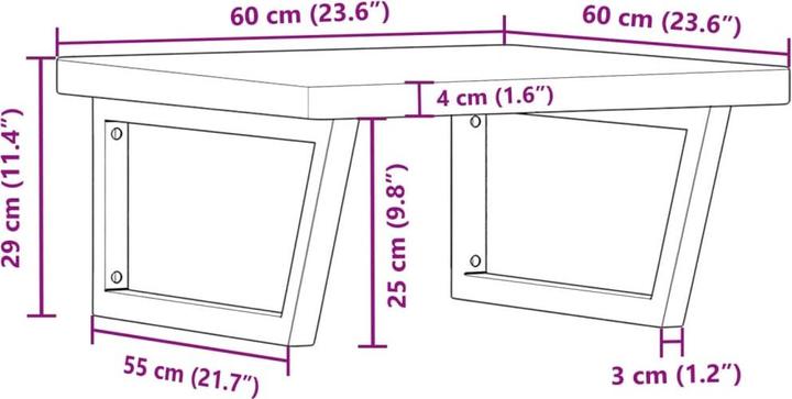 Produktbild VidaXL Waschtischplatte mit Halterung und Eiche