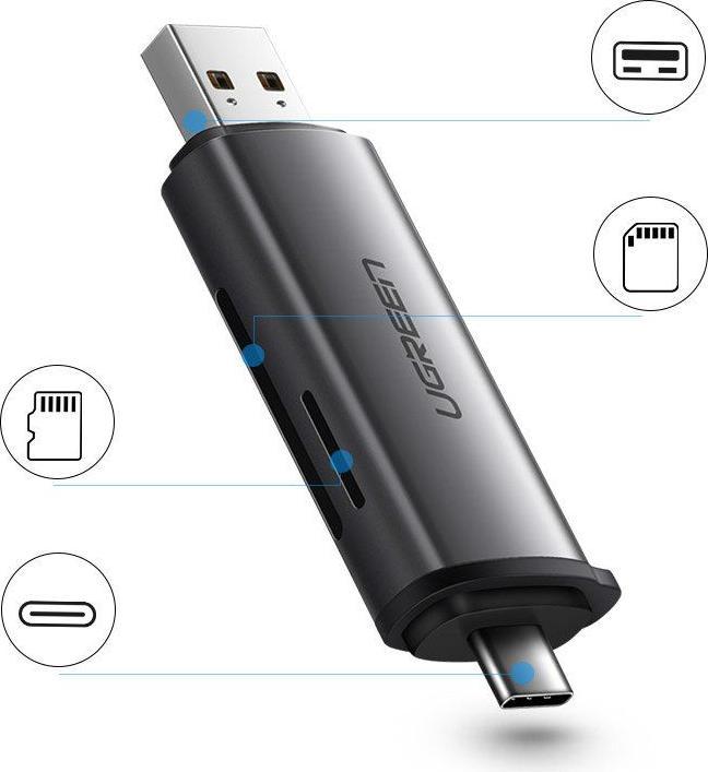 Image du produit Ugreen USB-C et USB-A - TF SD 3.0 (USB, USB-C)
