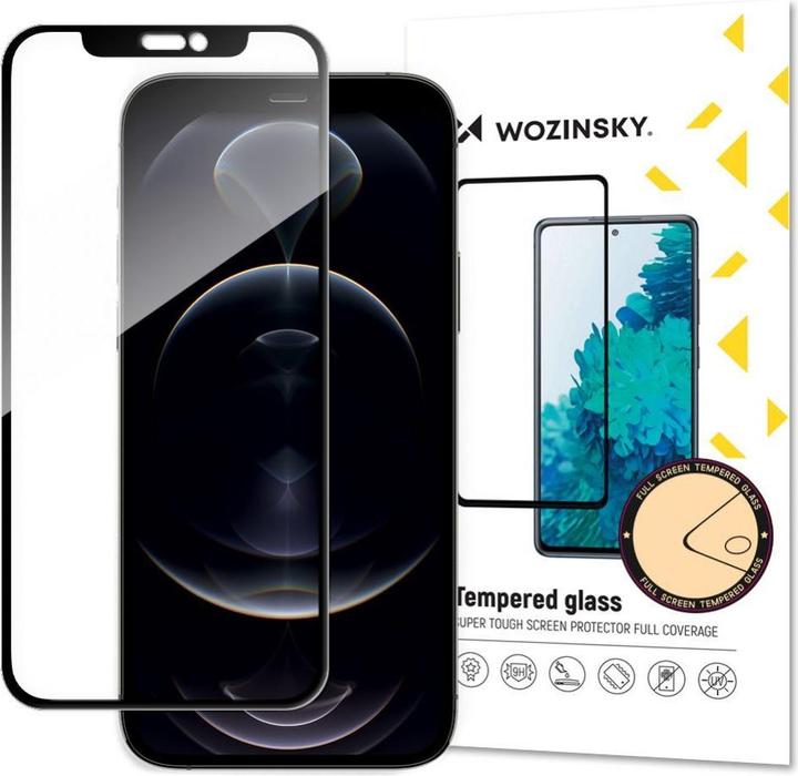 Actual product image Wozinsky super-strong Full Glue full screen tempered glass with Case Friendly frame iPhone 14 / 13 P (1 Piece, Apple iPhone 13)