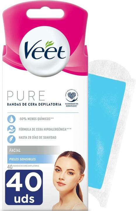 Image du produit Veet Easy Gelwax Facial Bands Depilatory Wax 40 Strips (bandes de cire dépilatoire pour le visage) (40 ml, 1 x, 30 g)