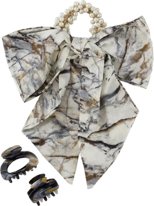 Trisa Hair - Pearl Scrunchie & Hair Clips, grey (Haargummi)