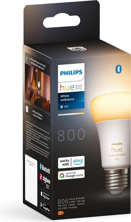 Immagine prodotto Philips Hue Hue White Ambiance (E27, 6 W, 570 lm, 1 x, F)