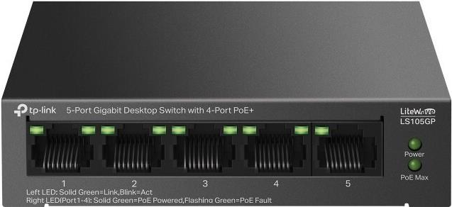 Immagine prodotto TP-Link LS105GP switch desktop 5xGb (4xGb POE+) (5 Porti)