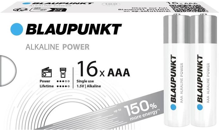 Immagine prodotto Blaupunkt Batteria alcalina micro (AAA) al manganese da 1,5 V 12 pezzi. (16 pz., AAA)
