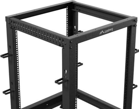 Produktbild Lanberg Open Rack 19 15HE 600x600-1100 verstellbar schwarz (10.86 HE, 19 Zoll Rack)