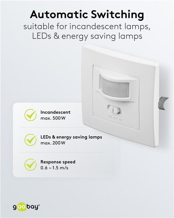 Actual product image Goobay Flush-mounted PIR motion detector (9 m)