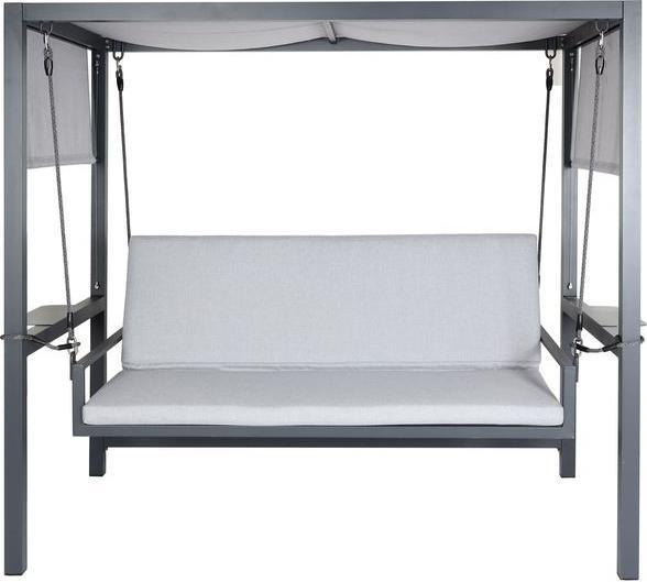 Produktbild Mendler Alu-Hollywoodschaukel HWC-L47, Liegefunktion, 195x221x131cm Polster grau