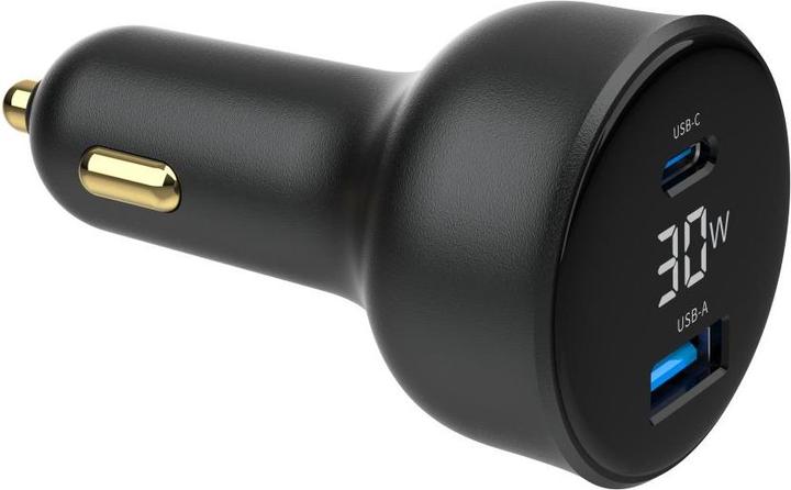 Produktbild Gembird Chargeur Allume Cigare 1x USB-C + 1x USB-A 30W (Noir)