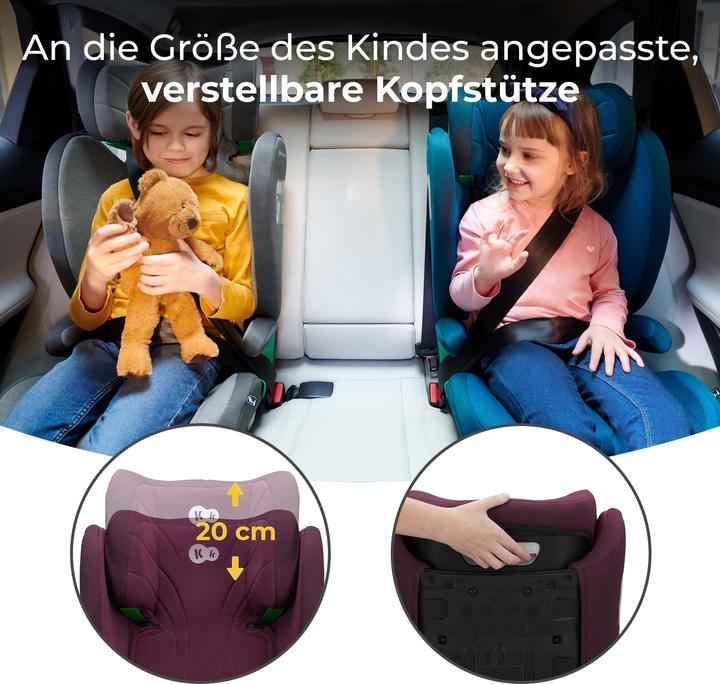 Actual product image KinderKraft Junior Fix 2 I-Size Cherry Pearl (Child seat, ECE R129/i-Size Standard)
