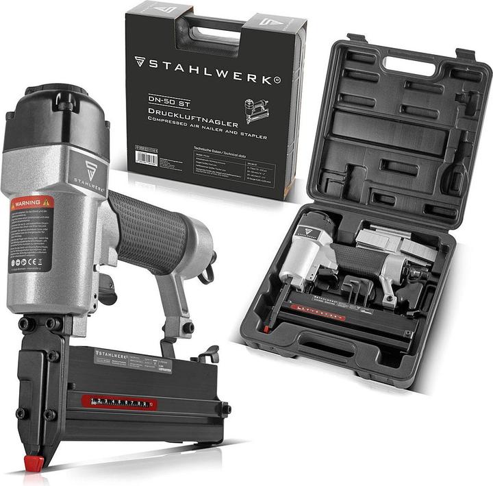 Actual product image Stahlwerk Pneumatic nailer DN-50 ST 2 in 1 with 5-7 bar working pressure