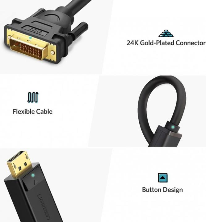 Produktbild Ugreen Display Port auf DVI (2 m, DisplayPort)
