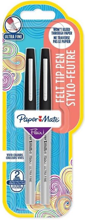 Immagine prodotto Paper Mate penne con punta in fibra Flair 2s UF (Nero, Grigio, 2 x)