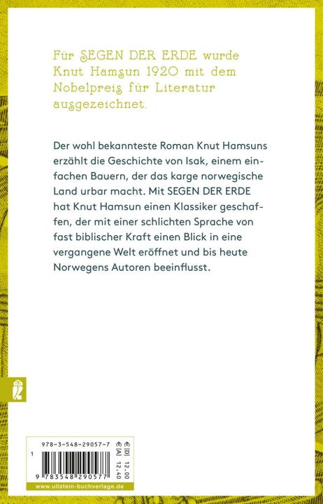 Actual product image Segen der Erde (German, Knut Hamsun, 2019)
