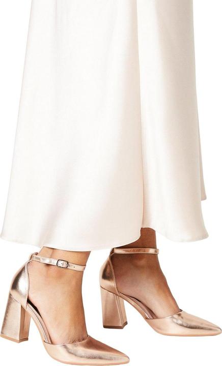 Actual product image Dorothy Perkins Womens/Ladies Blanche Pointed Ankle Strap High Block Heel Court Shoes (39)