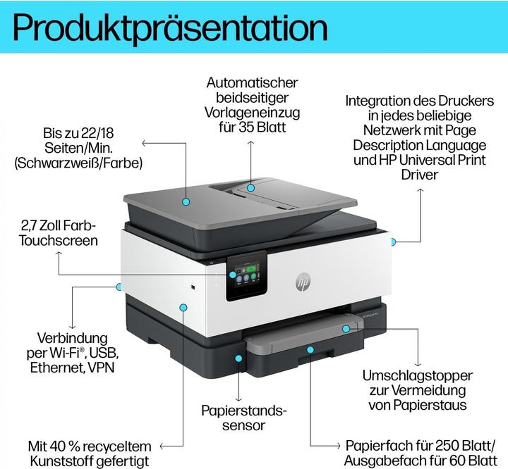 Produktbild HP OfficeJet Pro 9120b (Tintenpatrone, Farbe)