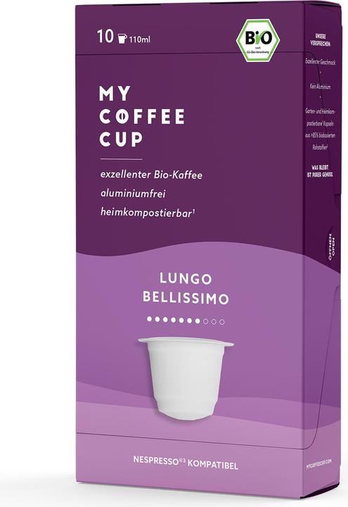 Image du produit My-Cups Capsules de café bio Lungo Bellissimo 10 pièces (10 x Port.)