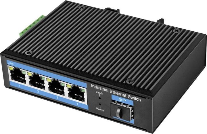 Produktbild LogiLink Industrie Gigabit Ethernet Switch, 4-Port 1000 Mbit/s + 1 Port SFP (5 Ports)