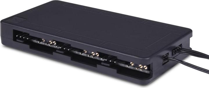 Actual product image Alphacool Core 6x 4-Pin PWM/ARGB Hub/Splitter - black (6 Fan)