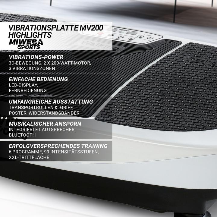 Produktbild Miweba Sports Vibrationsplatte MV200 Fitness Vibrationsgerät Vibrationsboard 3D (Grau)