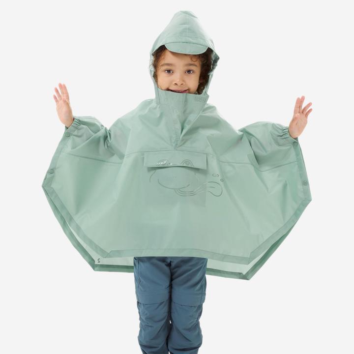 Produktbild Quechua Poncho Regencape Kinder Gr. 92–116 Bergwandern - MH100 grün