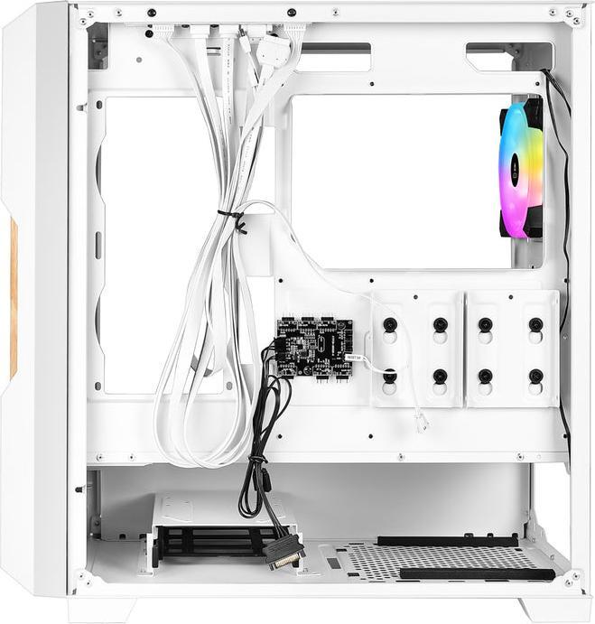 Actual product image Azza Guardian 520WW GAMING Miditower White RGB wooden grille retail (ITX, mATX, ATX)