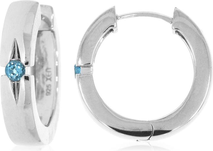Produktbild Xen Creolen mit Swiss Blue Topas ca. 0,32 ct. rhodiniert (925 Sterling Silber)