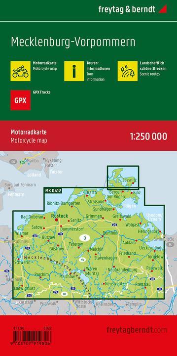 Image du produit Mecklembourg-Poméranie occidentale, carte moto 1