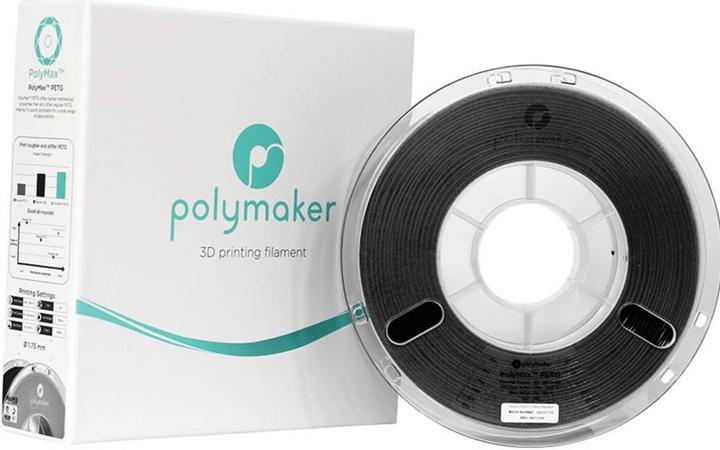 Produktbild Polymaker PolyMax PETG V2 - Black - 1.75mm (PETG, 1.75 mm, 750 g, Schwarz)