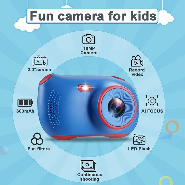 Immagine prodotto Supbro Kinder-Digitalkamera mit Selfie-Funktion (inkl. 32GB Karte)
