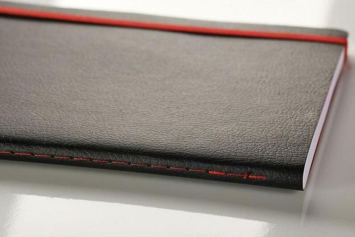 Actual product image Oxford Black n' Red B5 Soft Cover Casebound Business Journal Ruled & Numbered 144 Page Black (B5, Lined, Soft cover)