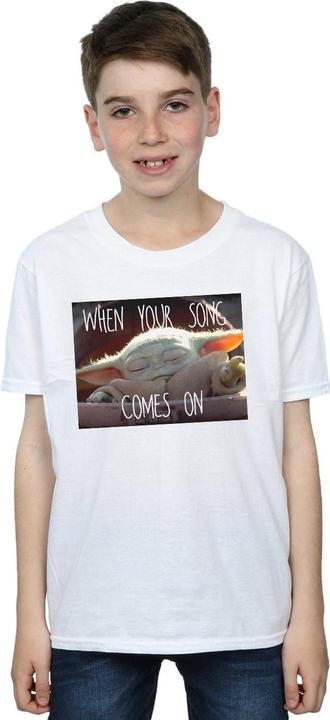 Actual product image Star Wars Boys The Mandalorian The Child Song Meme T-Shirt (140, 146)