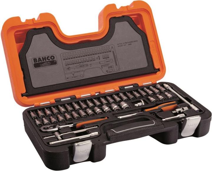 Immagine prodotto Bahco 1/4"-Steckschlüssel-Satz, metrisch, Sechskant, inklusive Schraubendreher-Einsätzen - 46-teilig (13 mm)